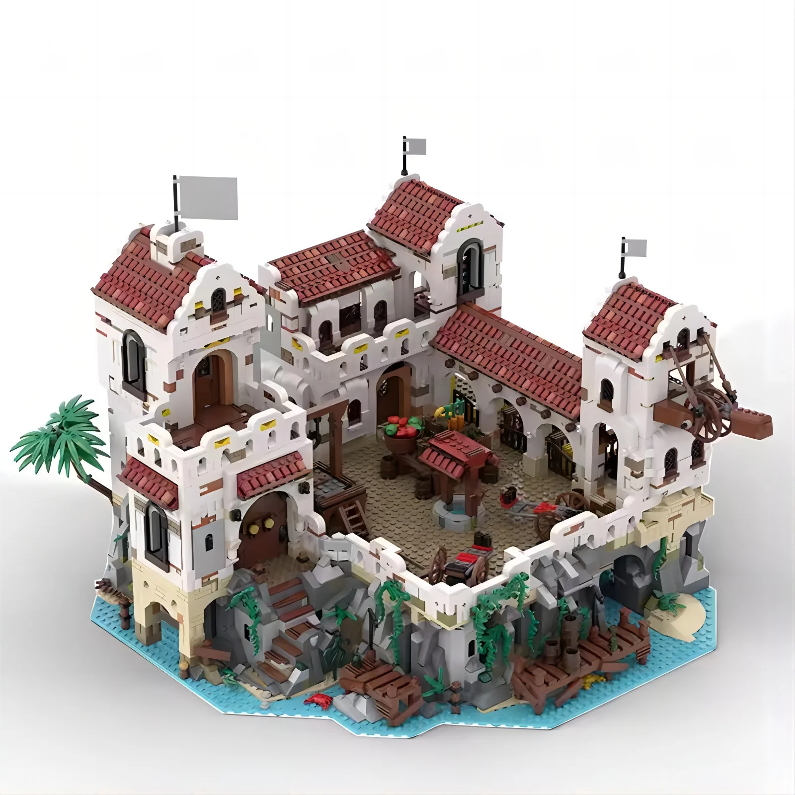 High Difficulty-49155 MOC Barracuda Bay Eldorado Fort Pirate Building Blocks DIY Toy Building Blocks Hobby Assembly Gift