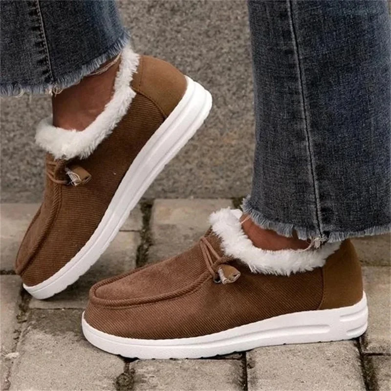 Women's Winter Boots 2022 Warm Plush Velvet Ankle Snow Boots Lace Up Soft Winter Sneakers Comfortable Cotton Shoes for Women