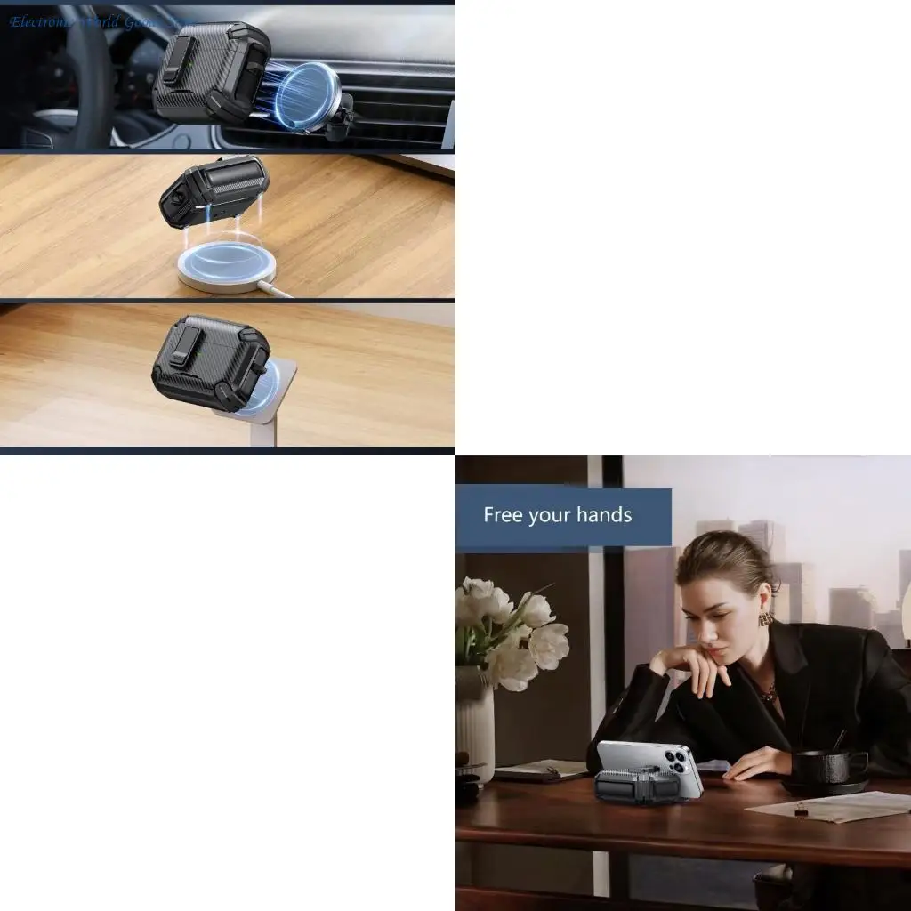 صندوق سماعات أذن A3PD مقاوم للصدمات لسماعات الأذن من الجيل الثالث وحامل هاتف وقفل تلقائي