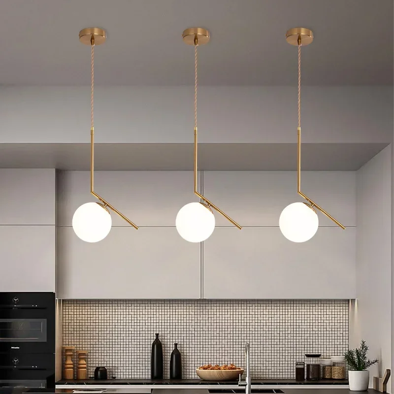 Modern Ceiling Chandeliers for Dining Table Room Kitchen Island Lamp Plating Luxury Gold Bedside Lustre Pendant Light Fixtures