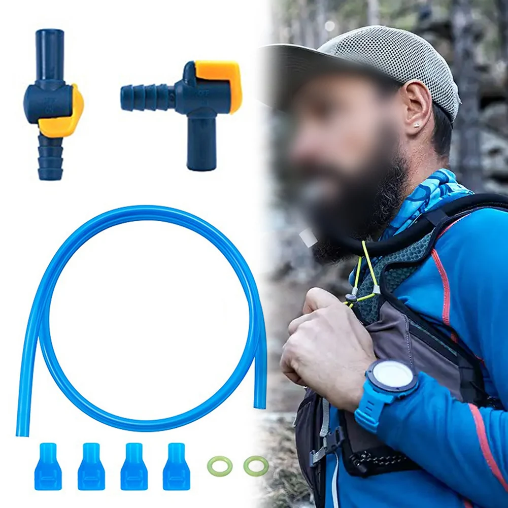 

4pcs Hydration Bladder Bite Valve With Hose Bite Valve Nozzle With Straight&Angled Hose Connector For Hydration Bladder