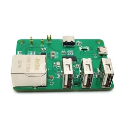 Network HUB Expansion Board USB to Ethernet HUB Hub USB2.0 10/100Mbps Ethernet Port Self-recovery Fuse for Raspberry Pi Zero