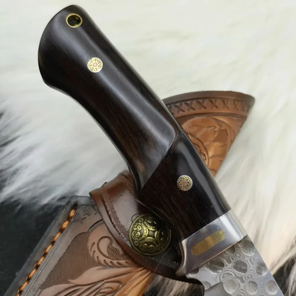 DC53 / دمشق بليد الأبنوس مقابض بقاء سكاكين الصيد ، أدوات التخييم التكتيكية edc ، أدوات يدوية للدفاع عن النفس #5