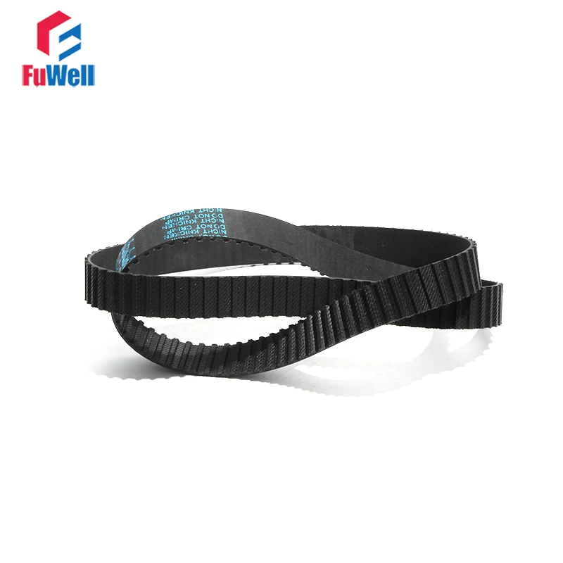 T5 Timing Pulley Belt T5-1035/1050/1200/1260 Black Rubber Transmission Belt 10/15/20/25/30/35/40/45/50mm Belt Width Toothed Belt