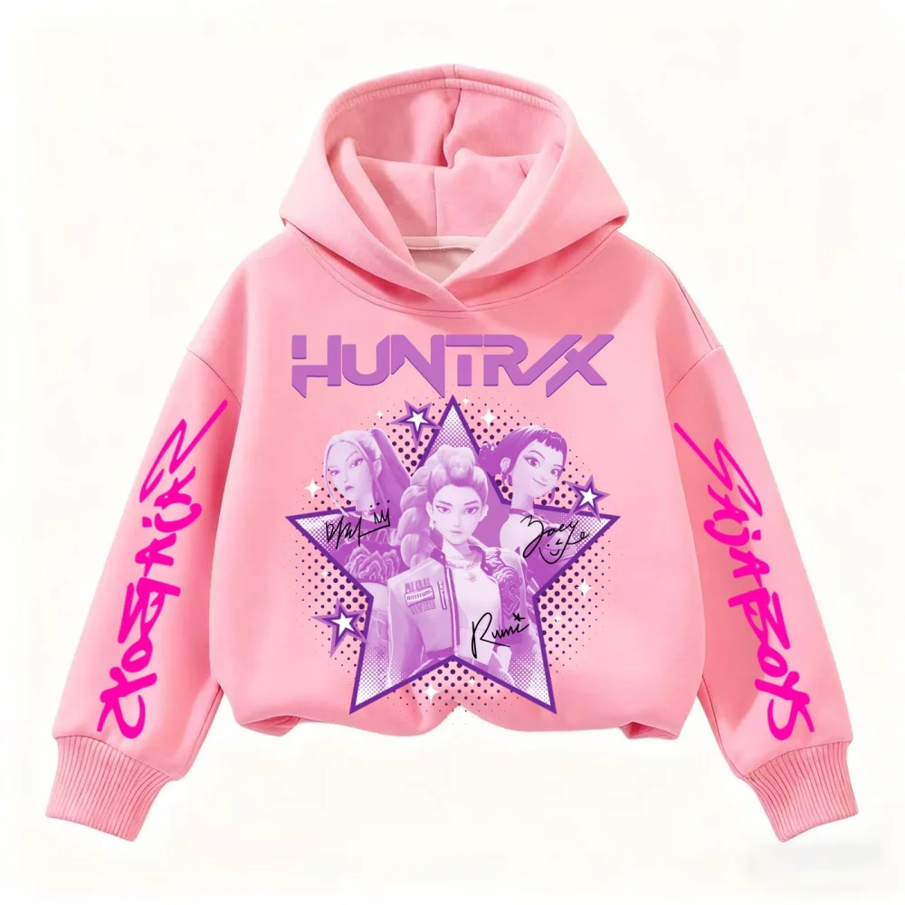 

KPop Demon Hunter hoodie children's Fashion Kawaii spring and autumn hoodie sweatshirt anime peripheral gifts