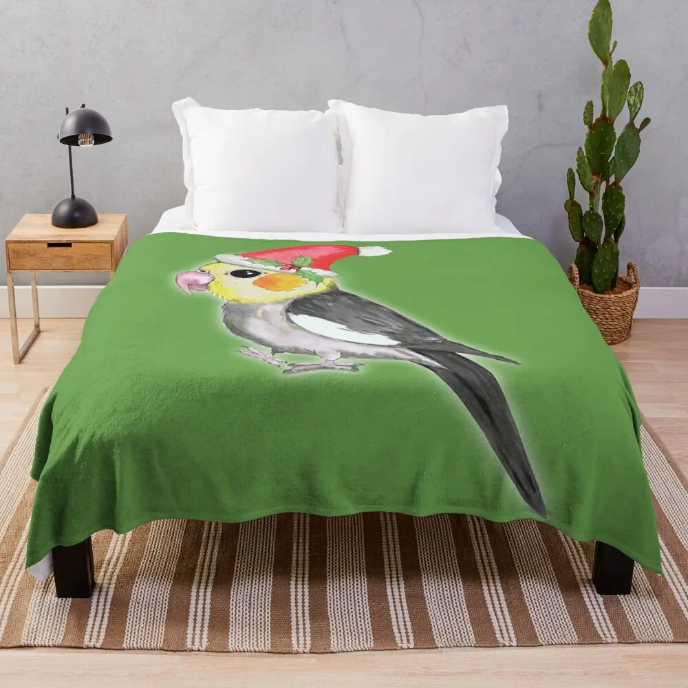 

Christmas cockatiel Throw Blanket Anti Shedding Soft Fuzzy Blanket for Home