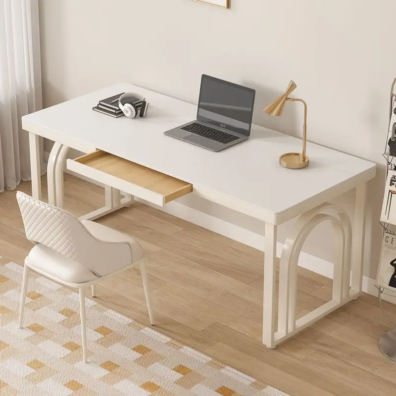 Cream wind rock slab desk rectangular with drawers table and chair combination living room writing table set