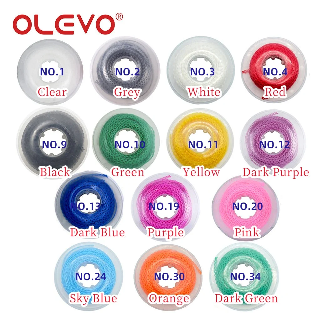 OLEVO 15 Feet Dental Orthodontics Elastic Power Chain For Braces Rubber Bands Leagues Ultra Powerchains Long Short Continuous