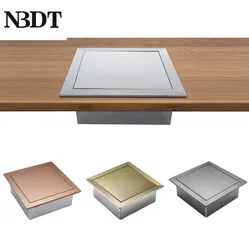 1Pc SUS304 Square Rectangular Top Mounted Trash Chute Swing Lid Brushed Gun Black Rose Gold