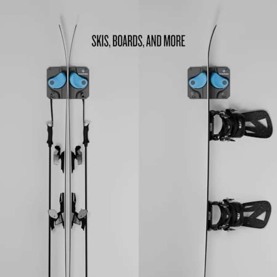 Gravity Grabber - Ultimate Ski and Snowboard Wall Rack Secure Non-Slip Storage Fits Any Ski/Board Garage Organization Ski Stora