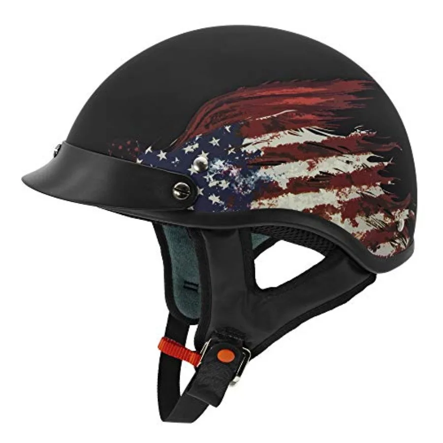 

Cruiser Solid Half Face Motorcycle Helmet for urban riding ABS plastic shell matte black finish lightweight and ventilation opt