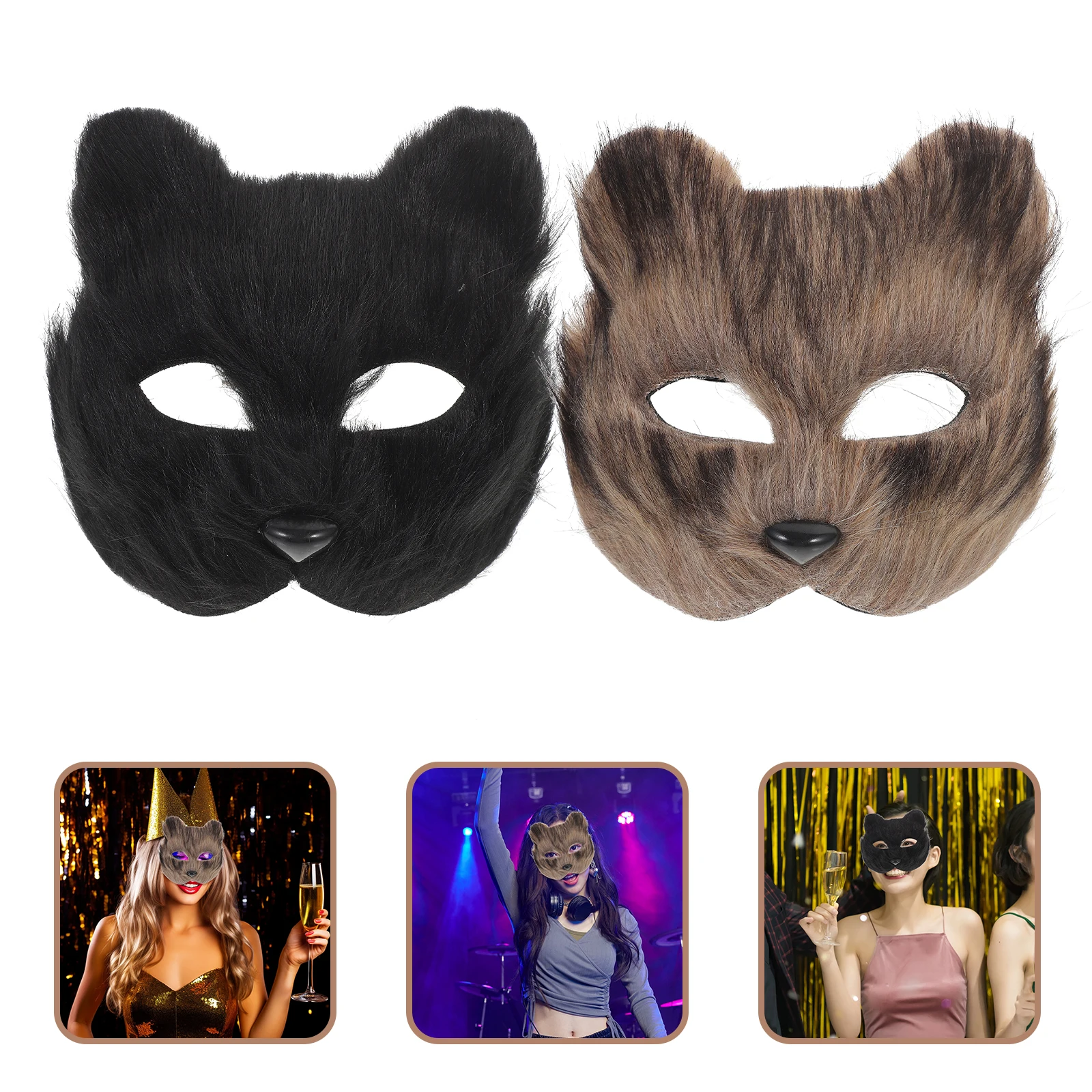 

2 Pcs Fox Mask The Cartoon Cosplay Fancy Dress Costume Masks Plastic Party Accessories Carnival Man Decorative