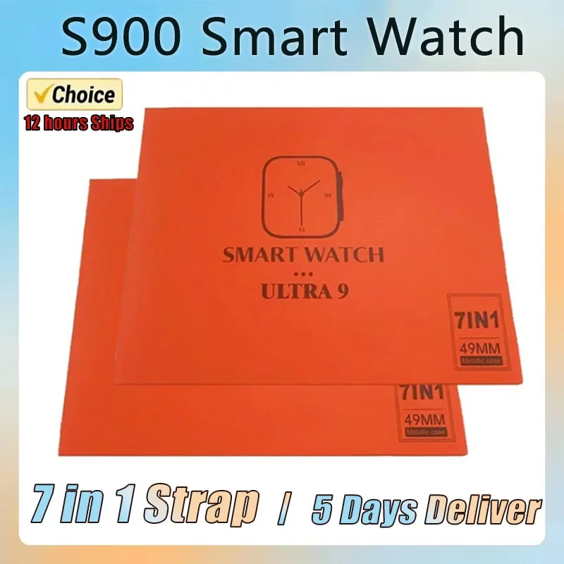 

2025 7 Watch Straps New S900 Ultra Smartwatch 2.2HD Amoled Circular Screen ECG Monitoring Reloj Inteligente with Protective Case