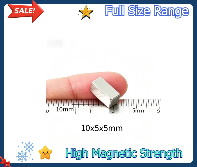 Super Strong 10x5x5mm Block NdFeB Magnet Powerful Permanent Neodymium Magnet For Motors Generators Machinery