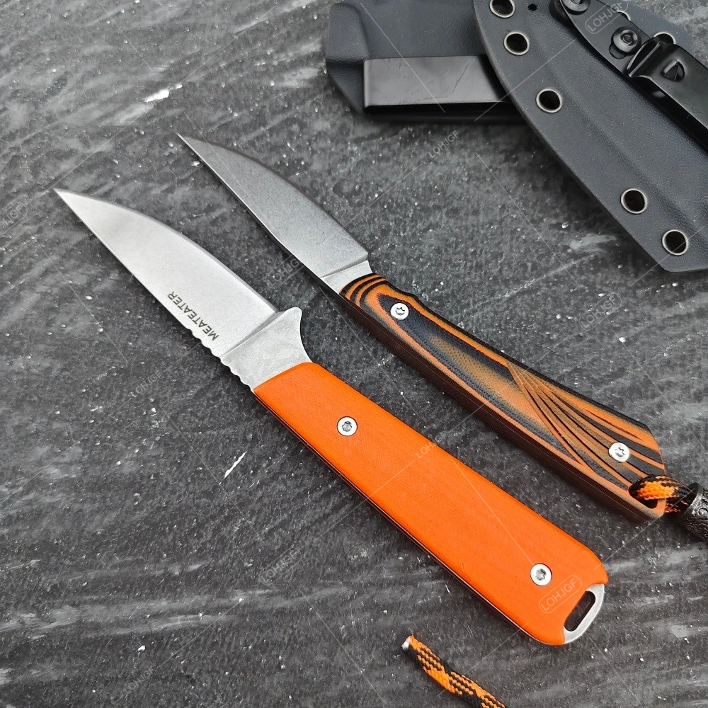 2 Models Freezout G10 Handle Straight Knife with Lanyard & Meateater with Sheath Knives Outdoor Camping Essential Fishing Tools