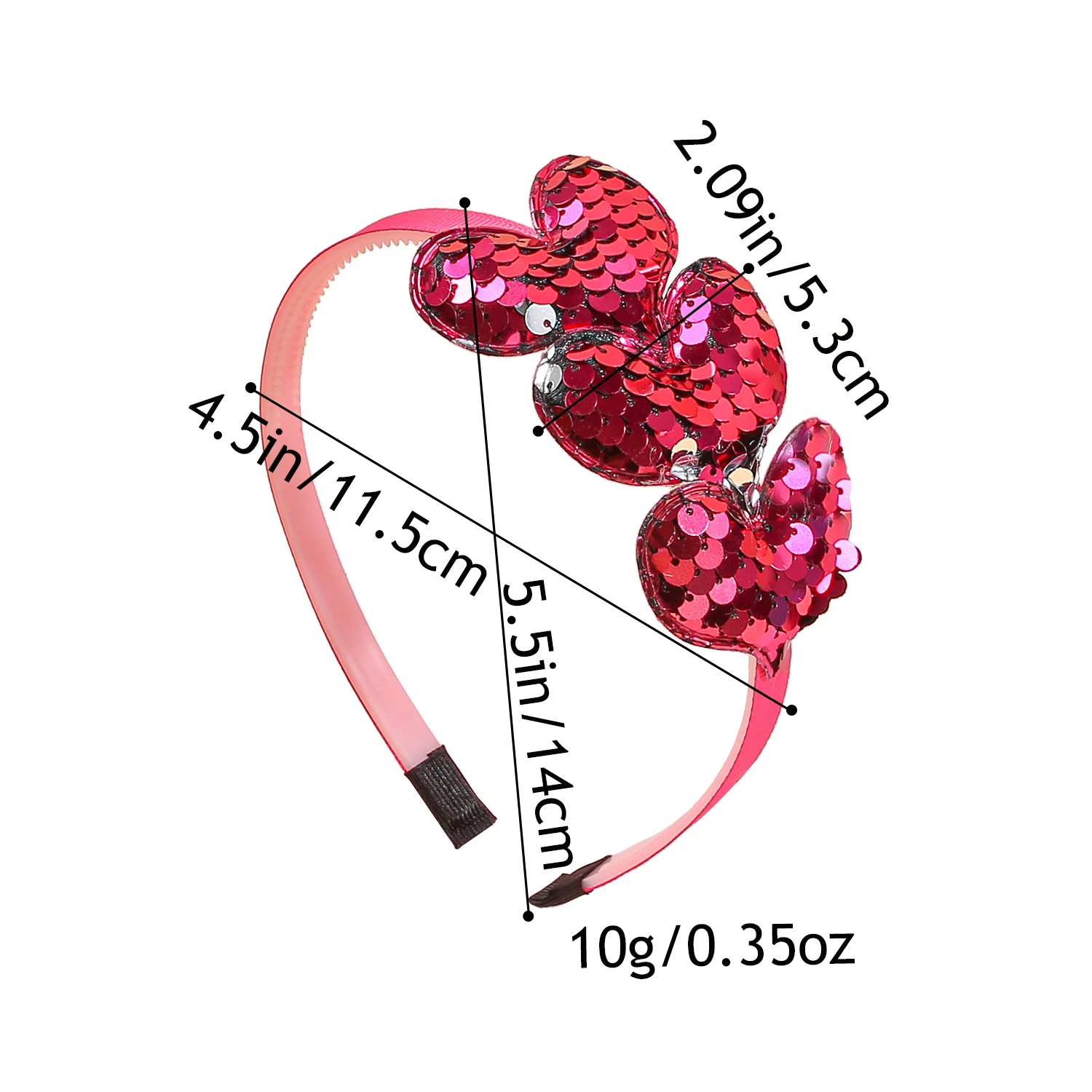 1/4pcs Sequin Heart Headbands for Women Valentine\'s Day Heart Shaped Hairbands Kids Girls Headband for Party Hair Accessories