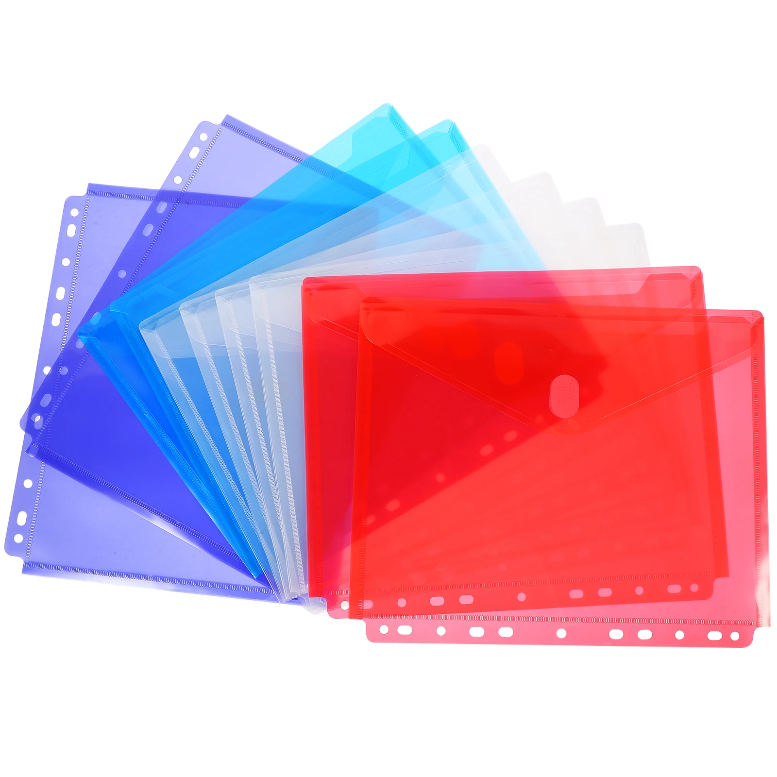 

10pcs File Folder Organizer Transparent Document Storage Bags Snap Button Closure For Office School Use Receipt Organizer Bag