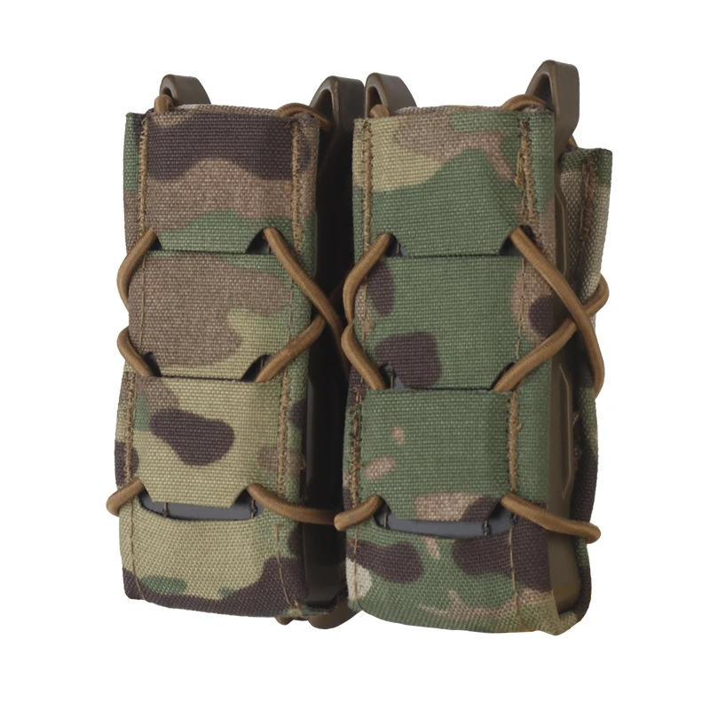 

V2 9mm Double Magazine Pouch Hunting Molle Tool Pouch Flashlight Knife Pen Funtional Bag Vest Belt Waist Bag for Shooting