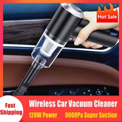 Portable Car Vacuum Cleaner Wet and Dry For Home Appliance 120W Power 9000pa Suction Mini Handheld Wireless Cleaning Appliances