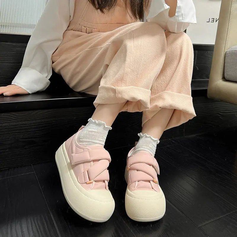 2025 Spring and Autumn Collection Ugly and Cute Spring New Edition, Niche Big Head Board Shoes, Thick Bottom Bread Women's Shoes