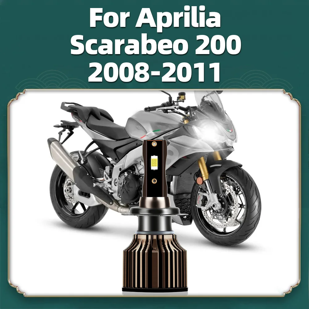 

Передняя фара для мотоцикла Aprilia Scarabeo 200 2008 2009 2010 2011, лампа для внедорожника H7, лм, суперъяркая фара с вентилятором 12 В