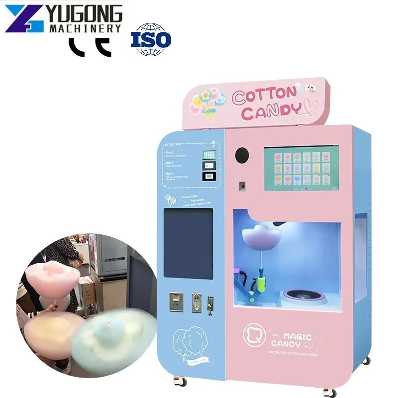 YG Commercial Food Vending Machine Popular Sale Cotton Candy Machine Candy Floss Cotton Candy Vending Machine