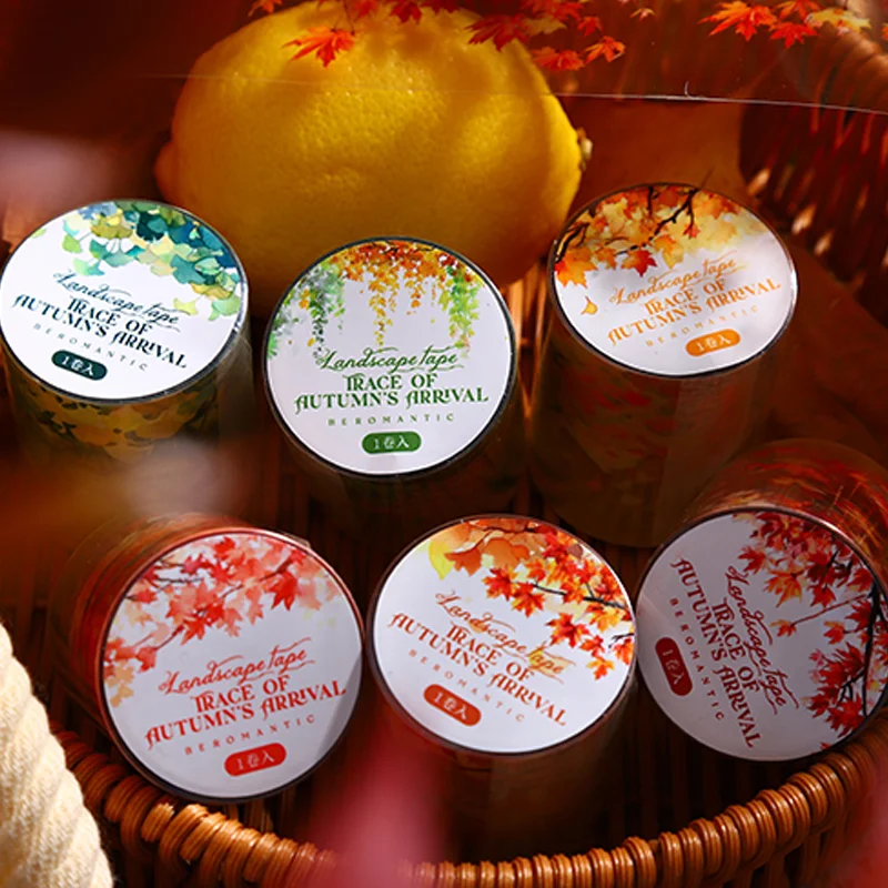 

Бумага Mr, 200 см/рулон, серия «Осенние следы», осенняя тематическая клейкая лента для домашних животных, сделай сам, журнал, дневник, блокнот, украшение для фоторамки