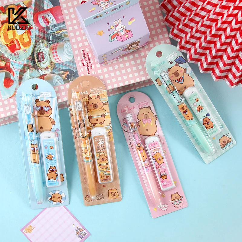 

1Set Cartoon Capybara Mechanical Pencil Set Cute Drawing Automatic Pencil Set Office School Supplies Student Stationery Gifts
