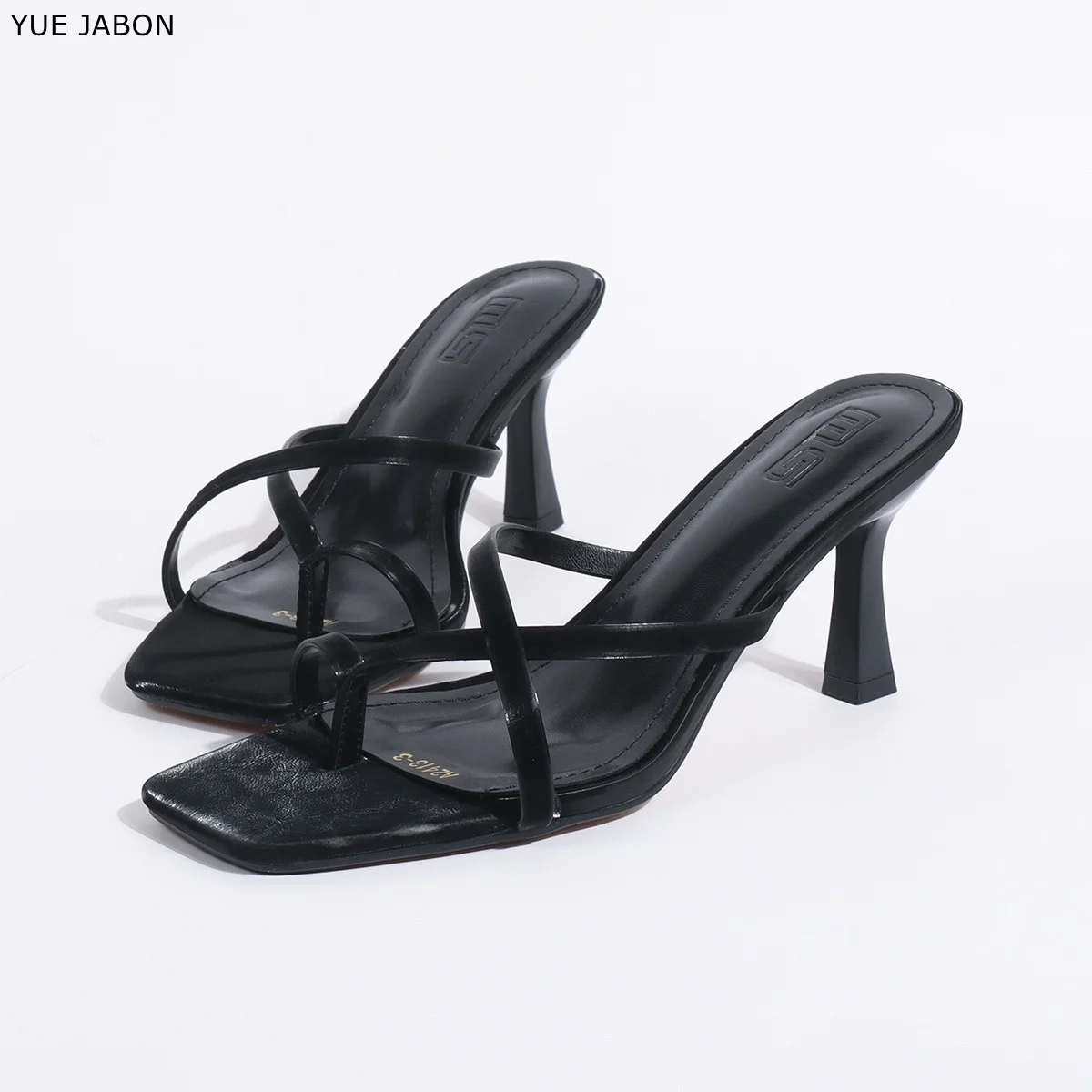Black Summer Women Clip Toe Slippers Apricot Comfort Middle Heel Slides Shoes Ladies Casual Dress Street Style Sandalis