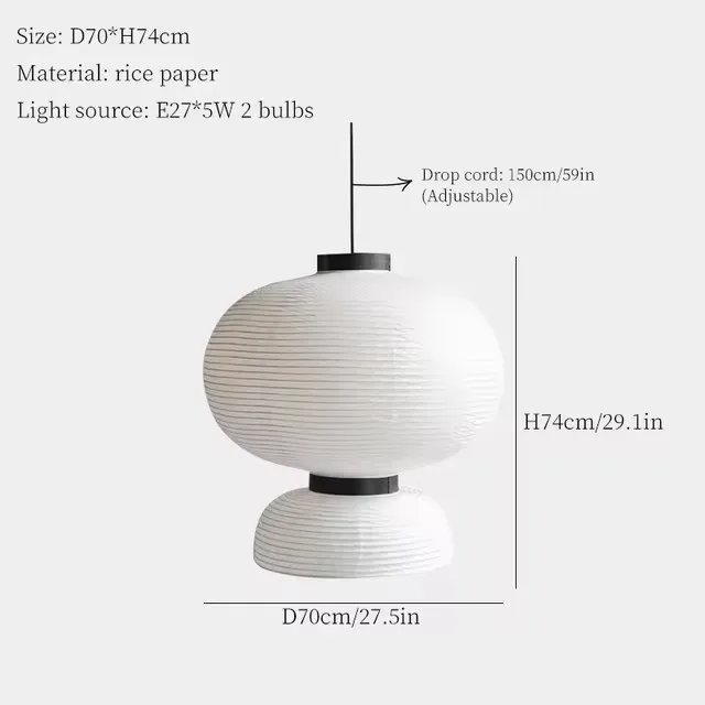 Japanse Wabi Sabi Rijstpapier Hanglamp LED Kroonluchter voor Woonkamer Plafond Decor Moderne Japanse Stijl Hanglamp Glans