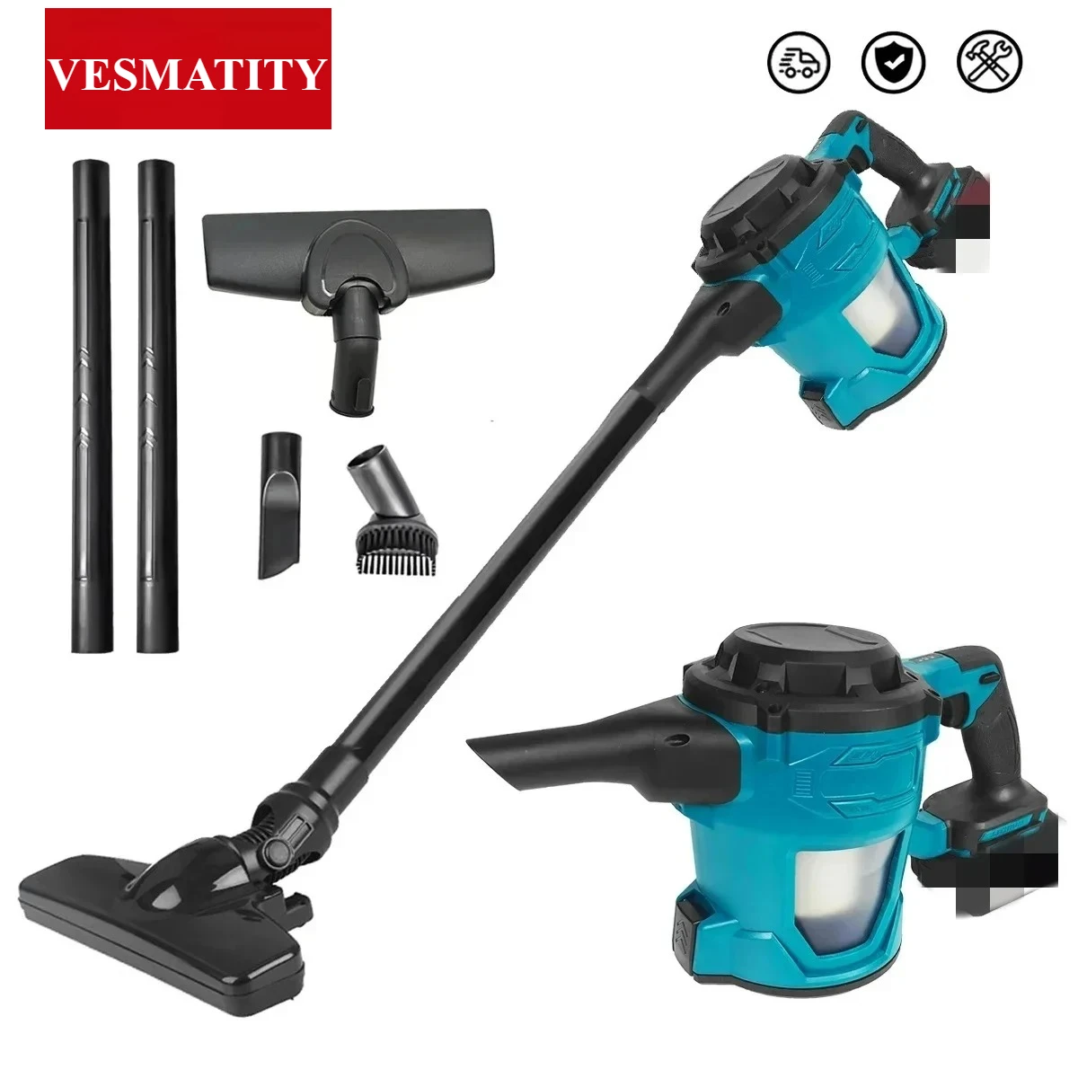 Protable Cordless Electric Vacuum Cleaner Handheld Dust Carpet Collector Machine Tool For 18V-20V Battery