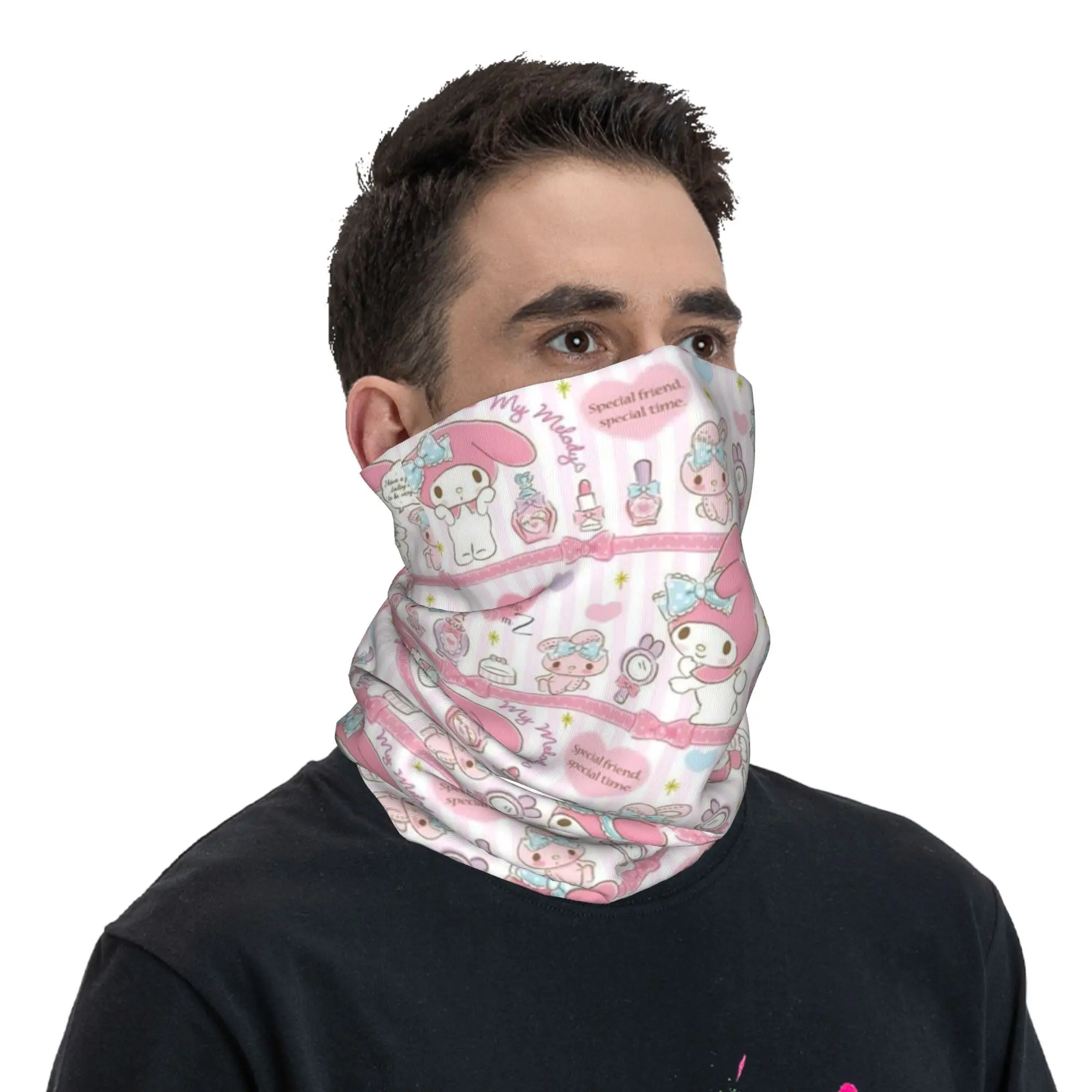 Custom Melody Anime Neck Gaiter Women Men UV Face Shield Winter  Bandana Scarf for Cycling