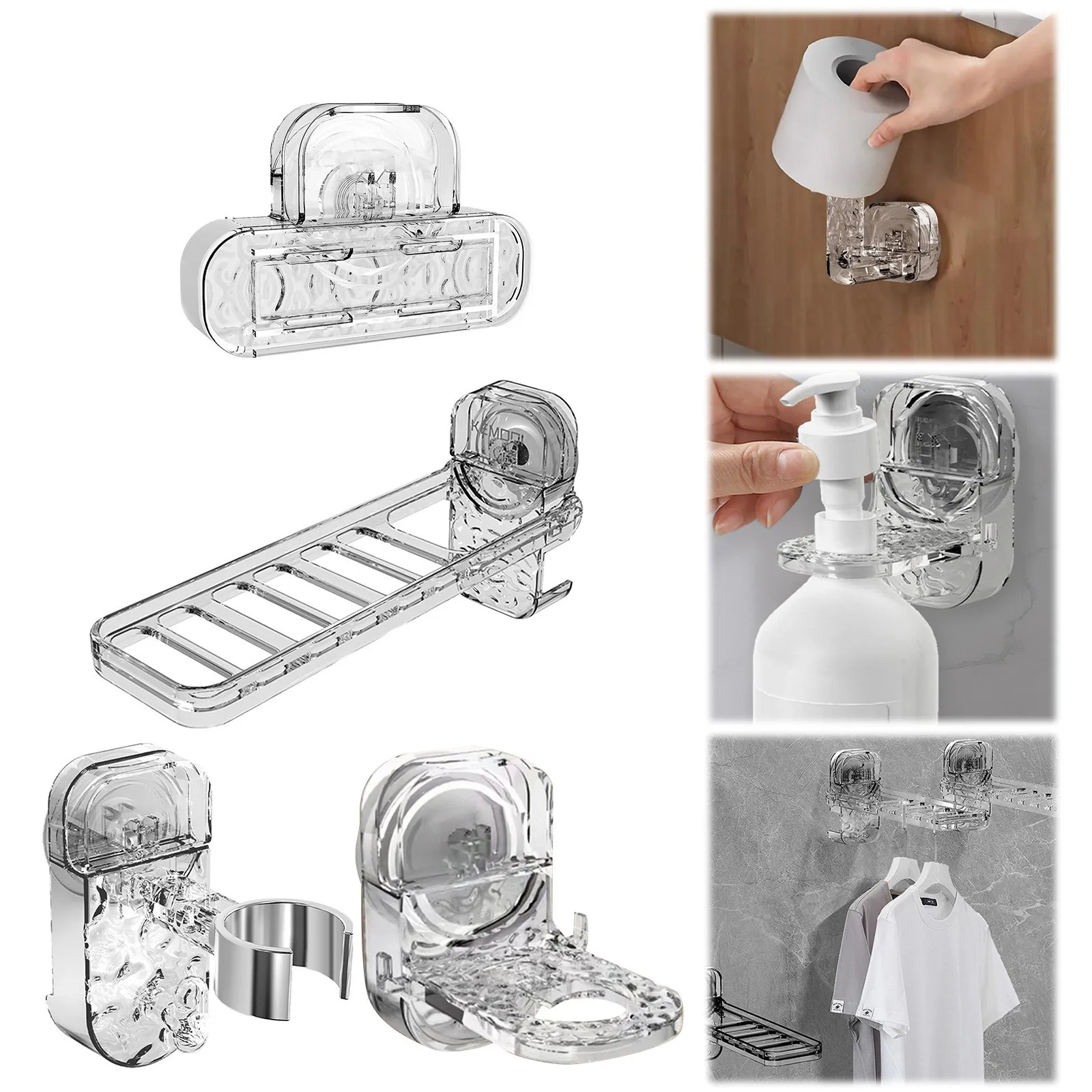 

Multifunctional Suction Hooks Handles No Drill Suction Cup Hooks Multi-purpose Waterproof Bathroom Hooks Home Convenient Hooks