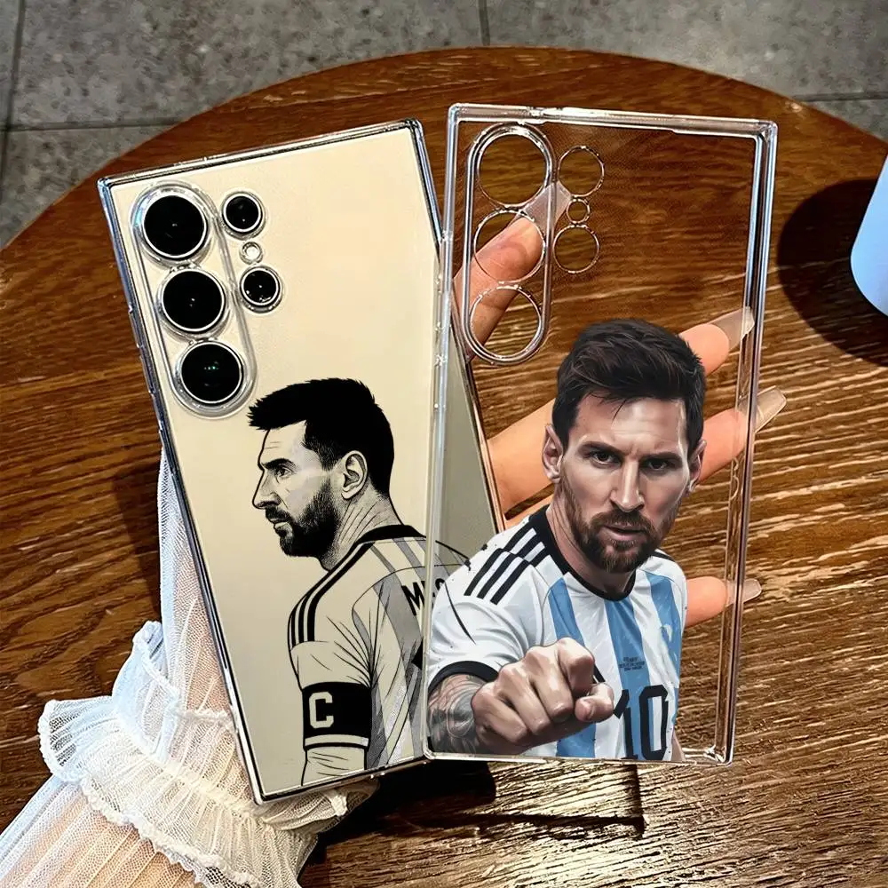 MESSI Lightweight Precise Hole Transparent Printed Phone Case For Samsung S25