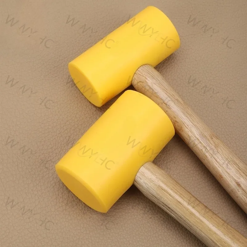 1PC Multifunctional Rubber Leather Hammer Mallet, 46/55mm Head DIY Leather Craft Stamping Punch Tool
