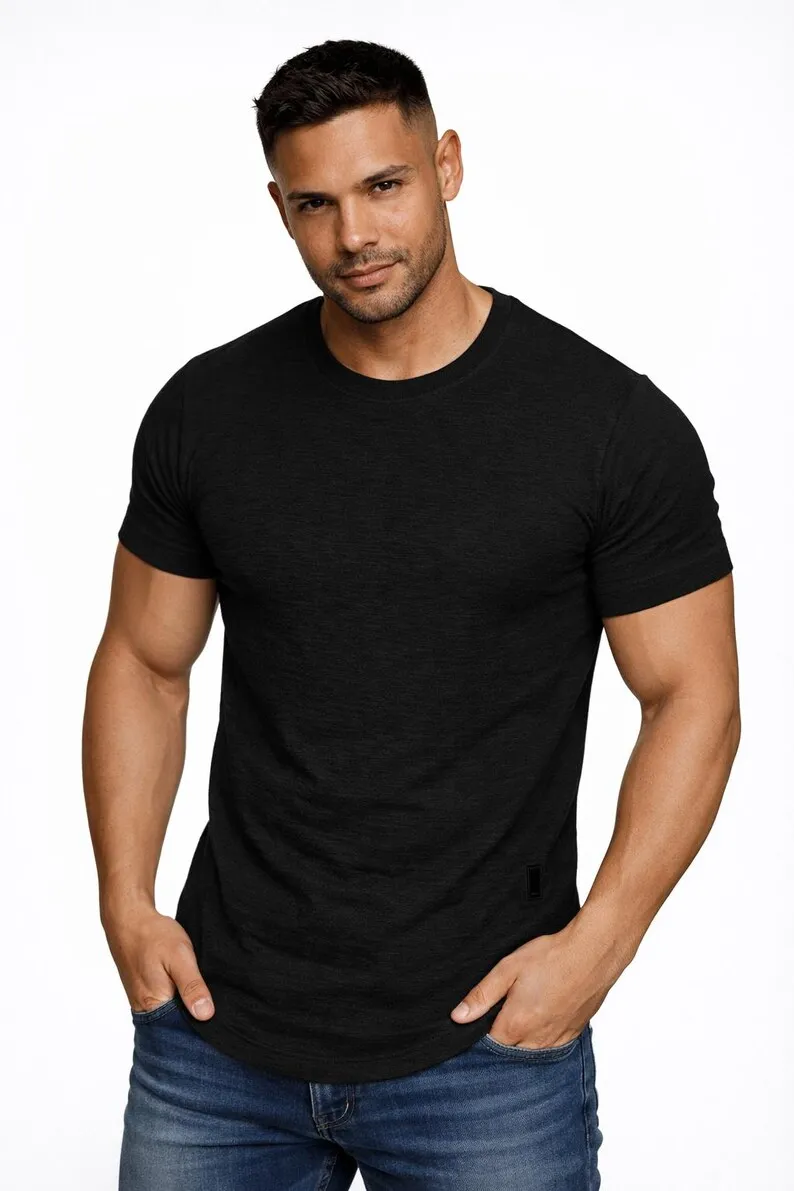 Summer Men T Shirt Cotton Tops Women Solid Color Blank Tshirts O-neck Round Collar Short-Sleeve Couple Black Top Tees Clothing
