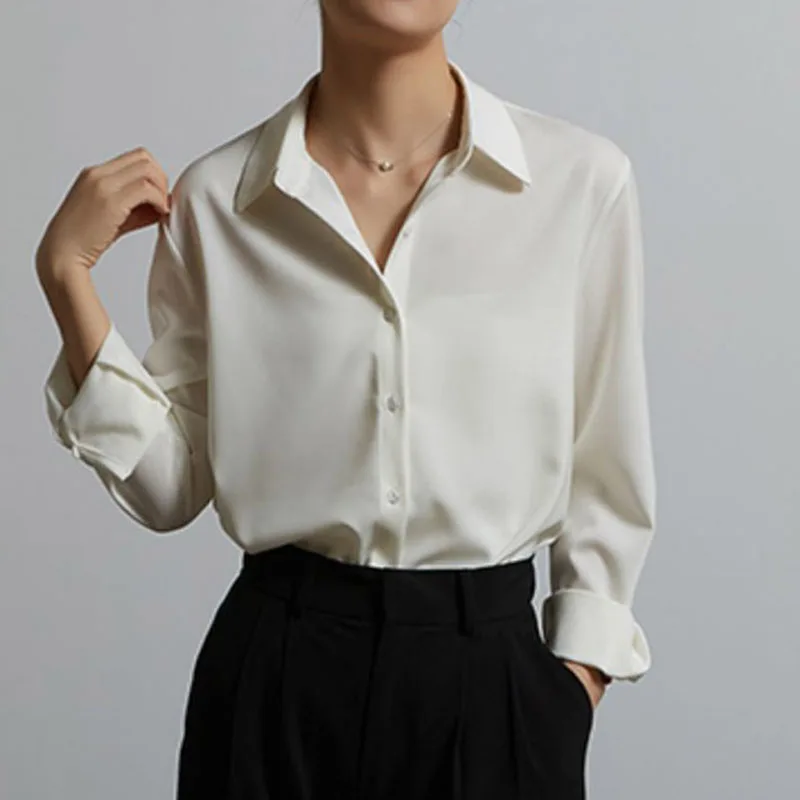

Women Shirt Blouse Blusas Para Mujer White Balck Turn Down Collar Shirt Blouse Women Tops New Long Sleeve Blouses Shirts Q4792