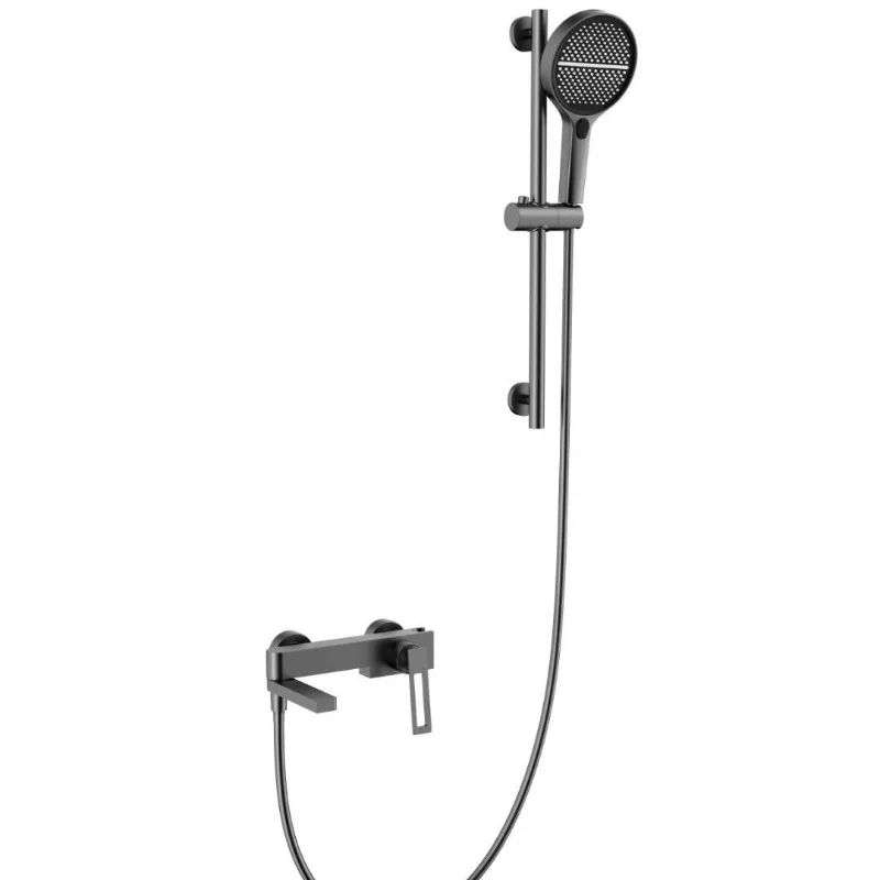 

Minimal split type hot and cold shower shower without top spray set foldable water outlet all copper body