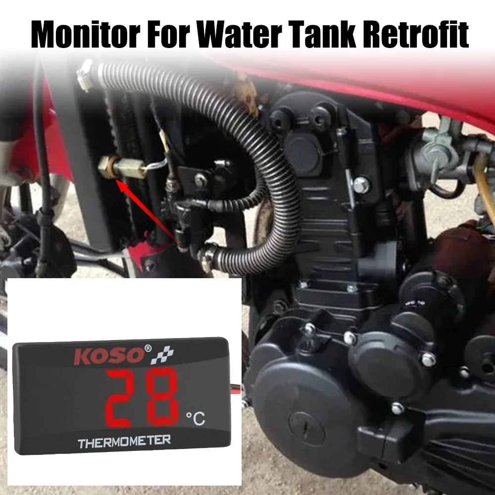 12V 0~120°C Monitor Motorcycle Thermometer Water Tank Retrofit Temperature Meter Indicator Warning With Sensors image 4