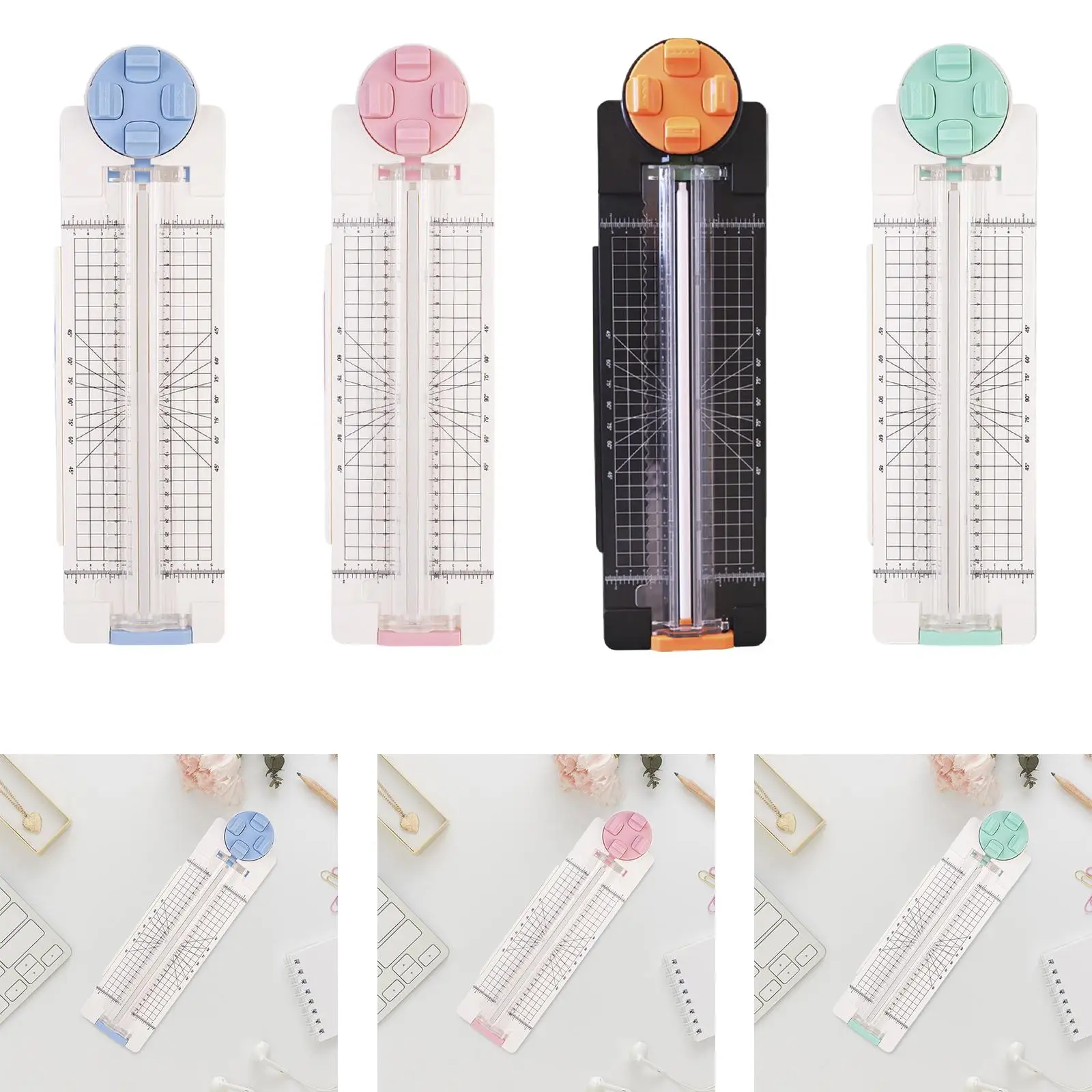 4 in 1 Paper Cutter Trimmer Straight Wave Dotted Creasing for Home Gift Tags