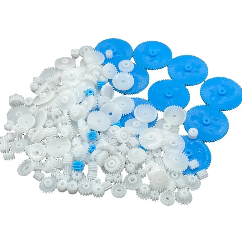 200-Piece Assorted Plastic Gear Set: Science and Technology Craft, Hand-Assembled Model Kit, DIY Single-Layer Crown Gears