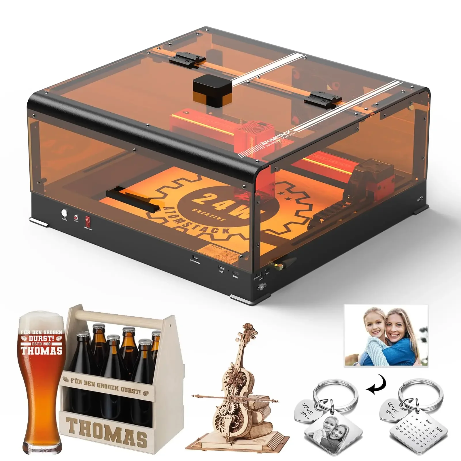 

All-in-One DIY CNC Safety Cutter Engraver with B3 Box Pinpoint ATOMSTACK A24 Ultra 24W Optical Engraving Machine