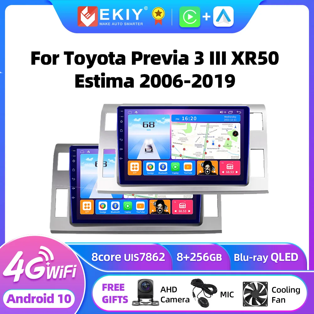 

EKIY T7 For Toyota Previa 3 III XR50 Estima 2006-2019 Android Autoradio QLED DSP 1280*720 Stereo Multimedia Player GPS Navi DVD