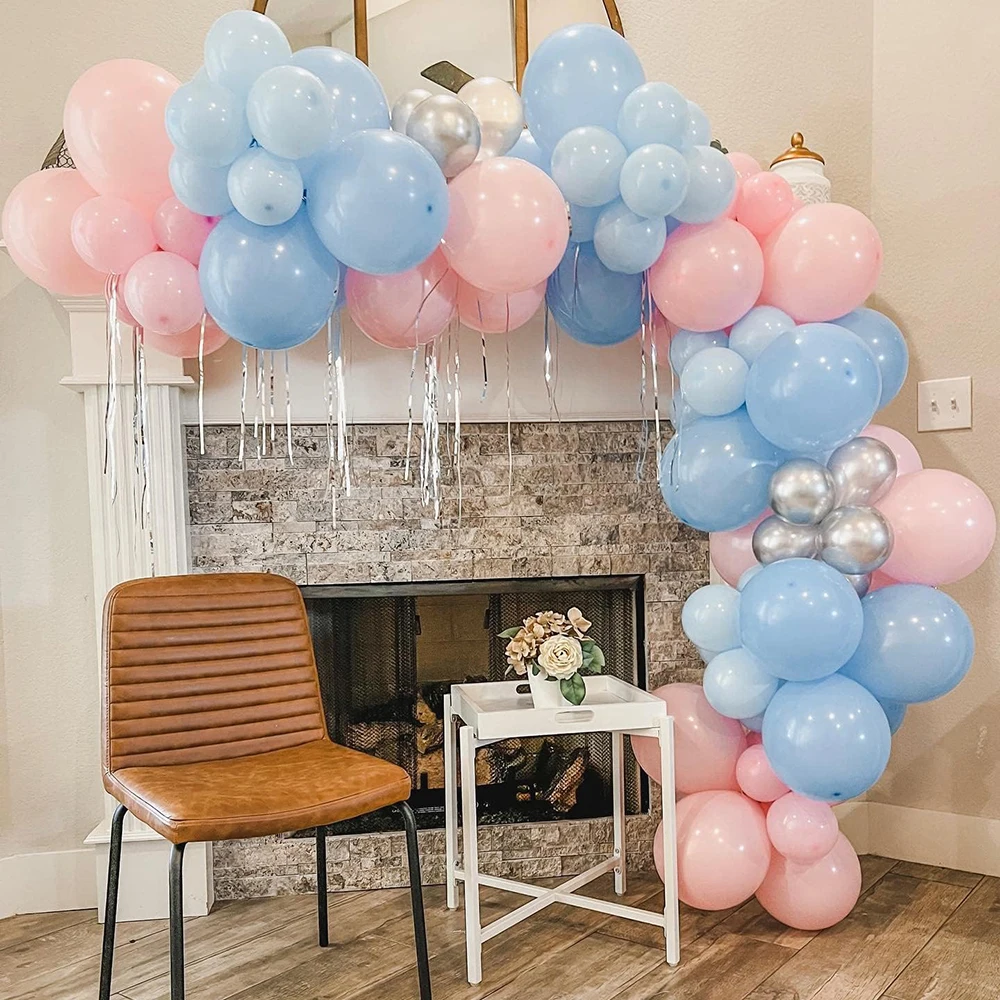 142Pcs Pink and Blue Balloon Garland Arch Kit for Birthday Party Baby Shower Celebration Wedding Anniversary Gender Reveal