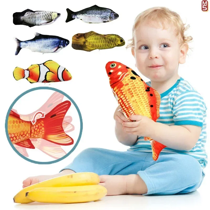 

Baby Electric Fish Toy Swinging Sleep Assist Toy Interactive Knocking Entertainment Convenient and Fun to Carry