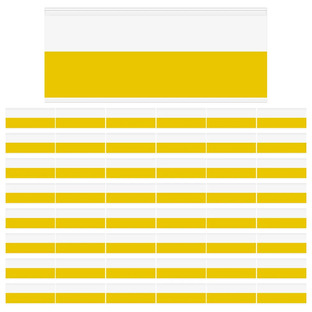 50Pcs Plastic Price Label Holder Strips with Strong Pet Adhesive for Supermarket Mall Shelf Label Card Slot Clear Retail Display