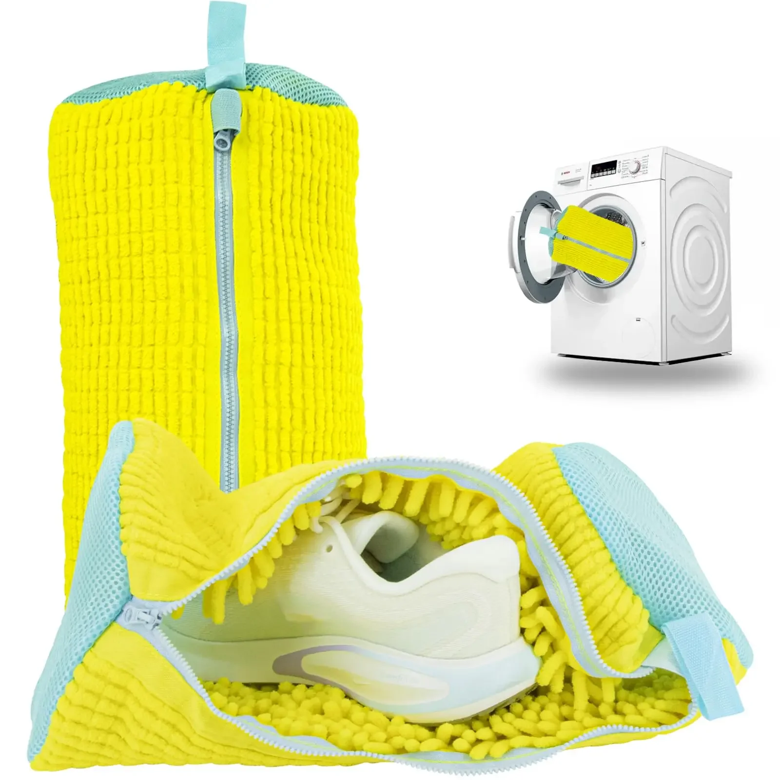 Durable Laundry Shoe Bags for Washer Dryer 360° Deep Clean Reusable Sneaker Tennis Shoe Cleaning Bag With Self-locking Zipper