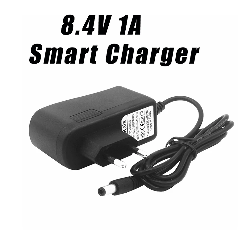 Liitokala alta qualidade 8.4 v 1a polímero de lítio carregador de bateria 8.4 v volt fonte alimentação adaptador carregador 7.4v 1a cheio de luzes