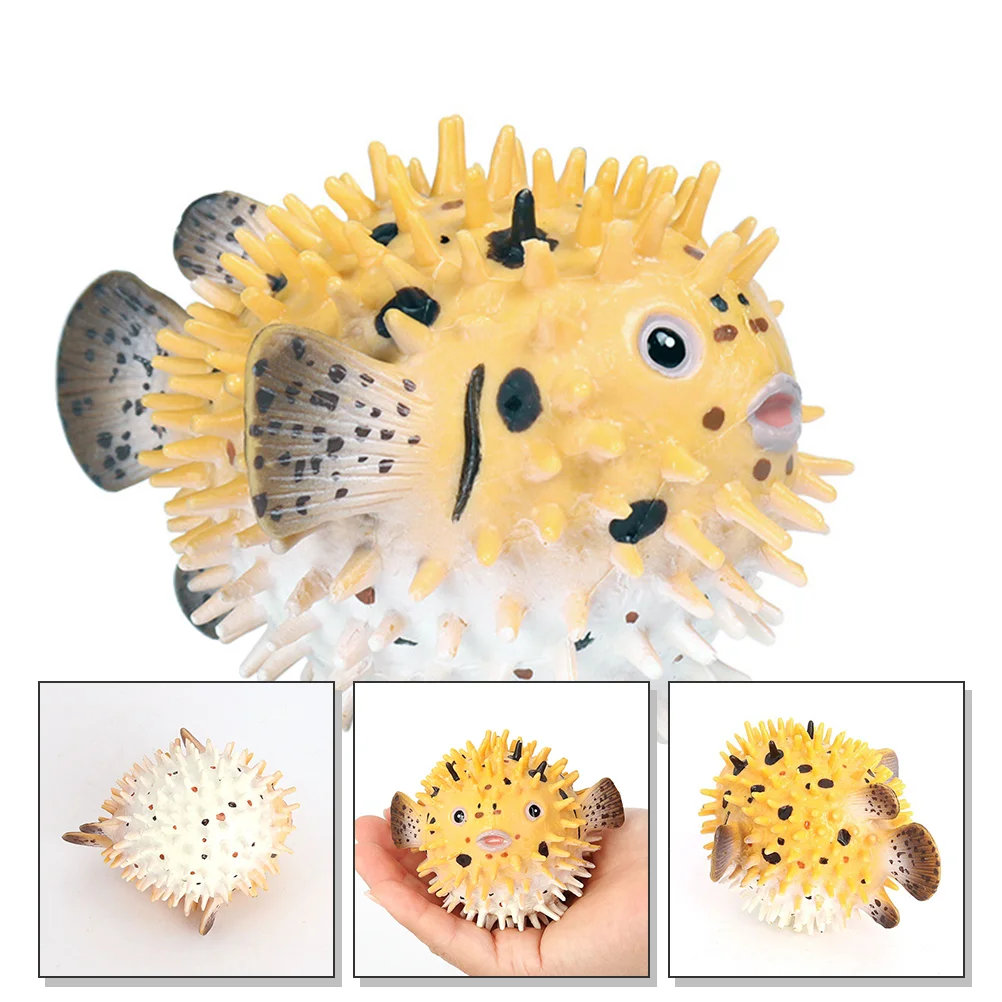 Children’s Toys Simulation Puffer Fish Model Desktop Decor Simulated Ocean Tank Adornment Cartoon Animals Figure