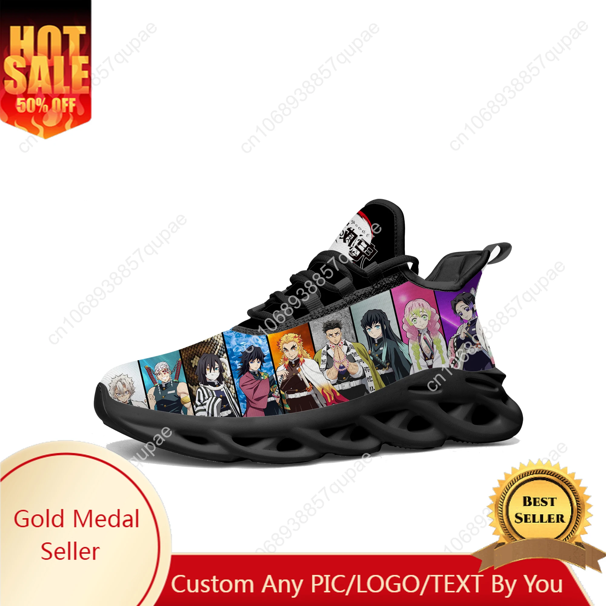 

Kamado Tanjirou Anime Flats Sneakers Men Womens Sports Running Shoes High Quality Sneaker Lace Up Mesh Footwear custom made Shoe